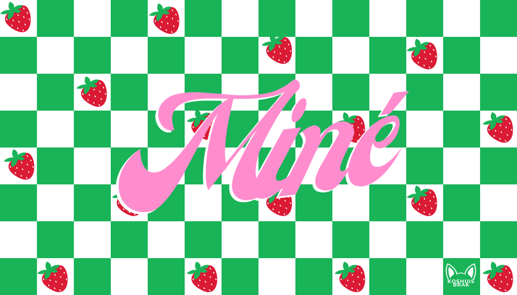 Green Checkered Pattern with Strawberries l Summer Towel