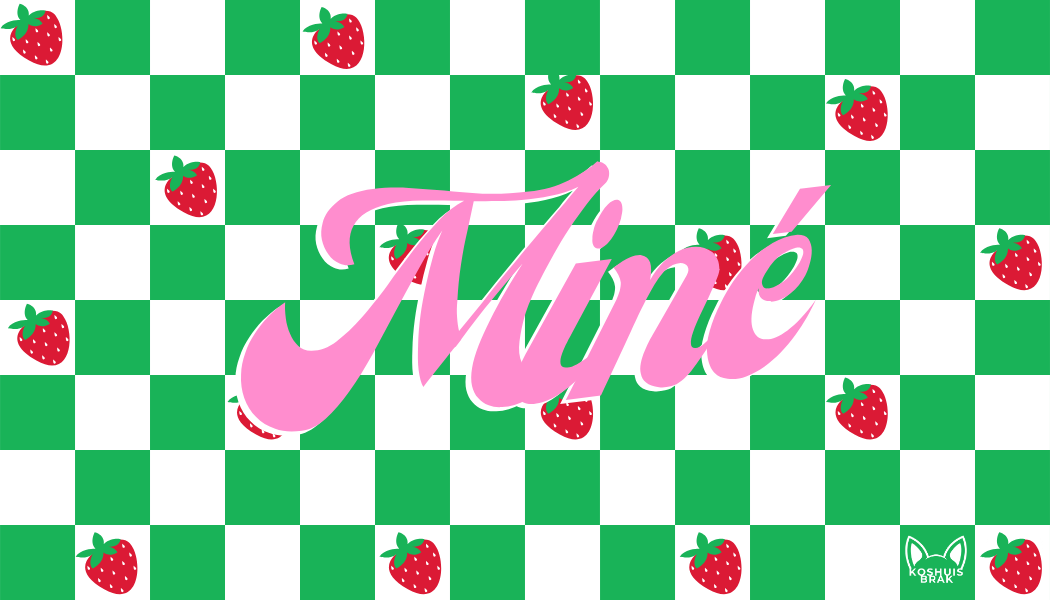 Green Checkered Pattern with Strawberries l Summer Towel