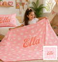 Kids Combo l Fleece Blanket & Pillowcase l Bunnies