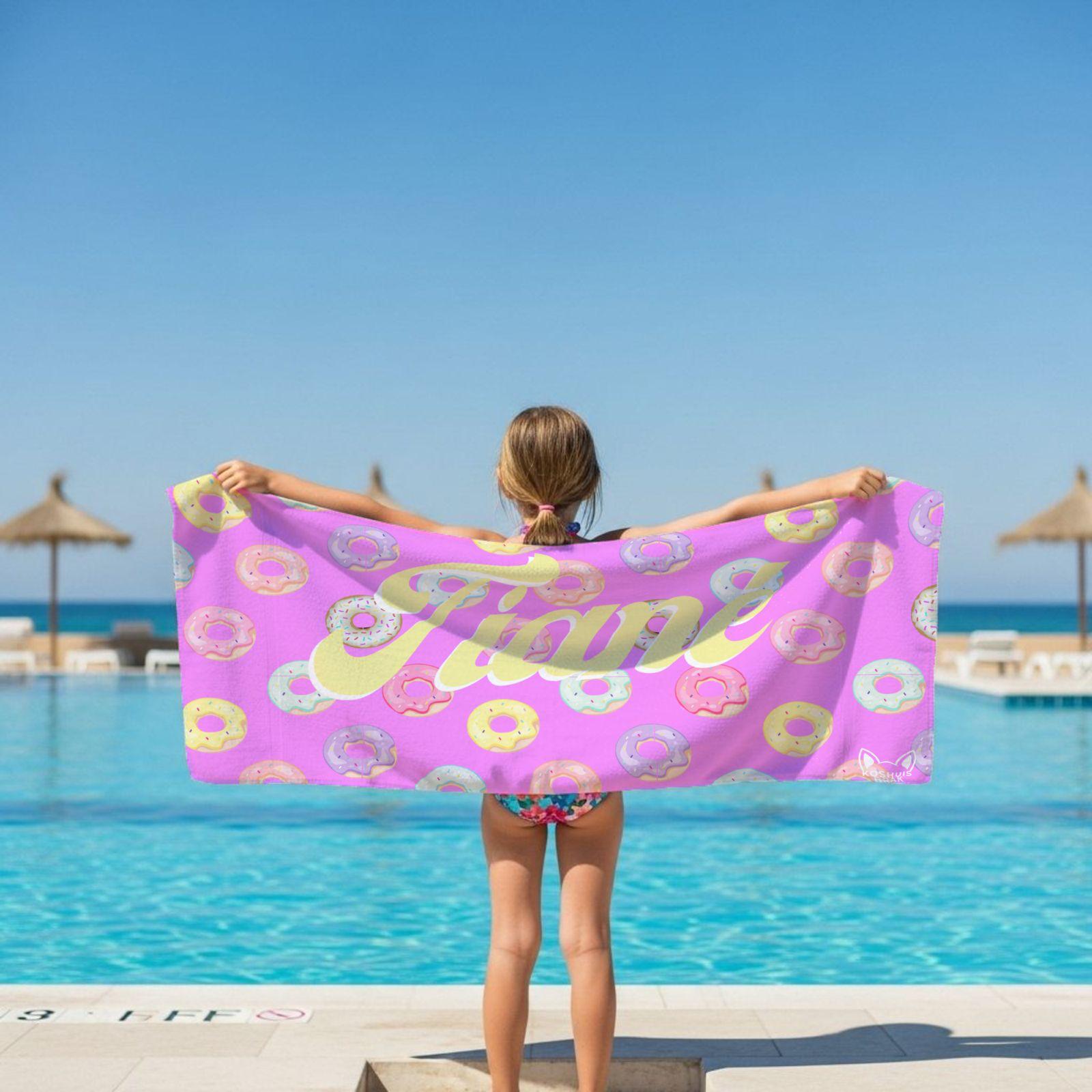 Donuts on Pink Pattern l Summer Towel