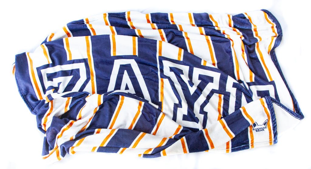 Fleece Blanket with Vertical Striped Pattern (Available in 9 Colours)