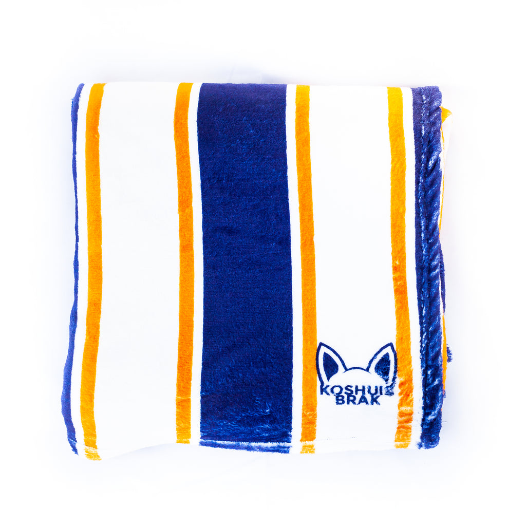 Fleece Blanket with Vertical Striped Pattern (Available in 9 Colours)