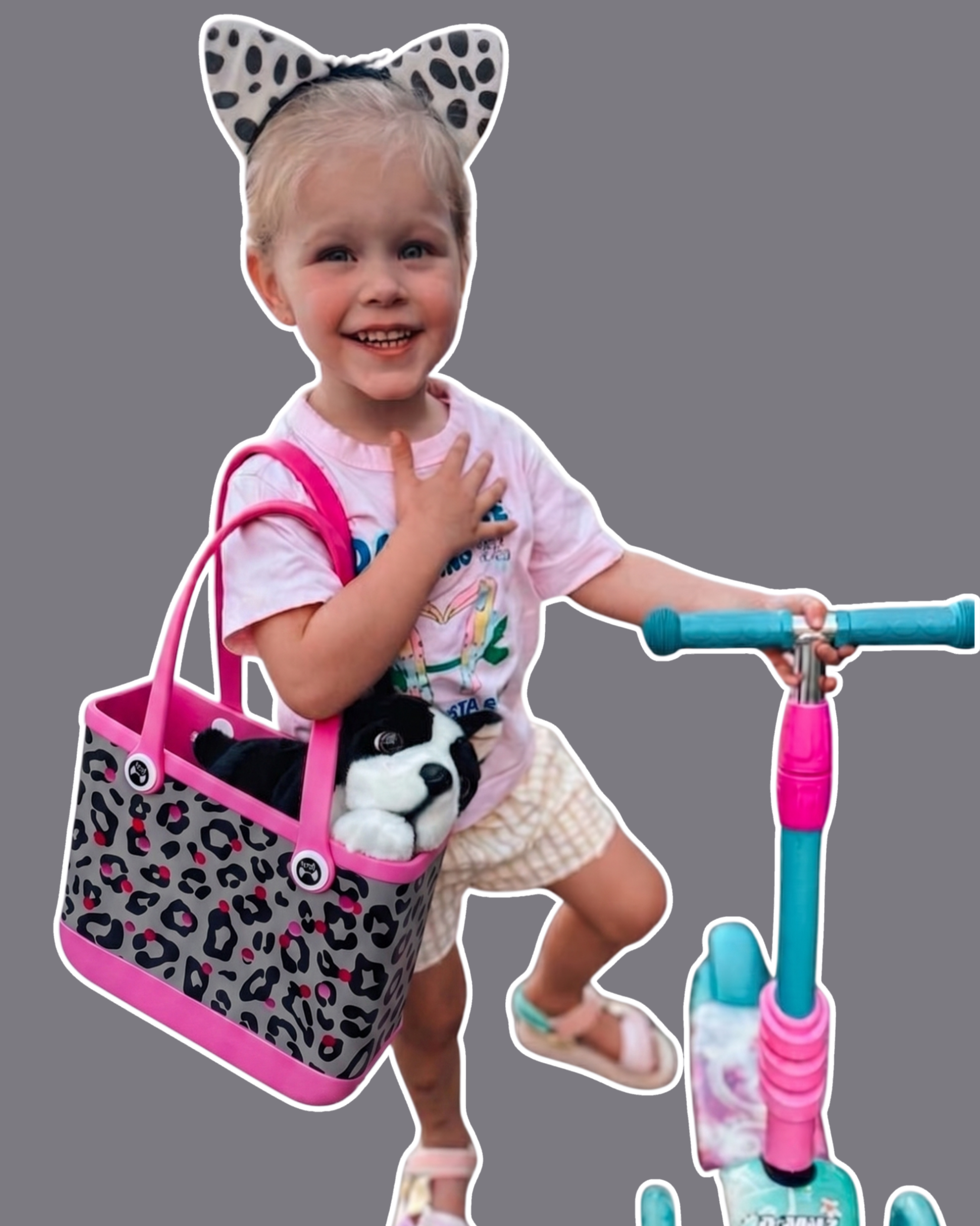 Mini Krokkedil Sak - Pink Leopard Print