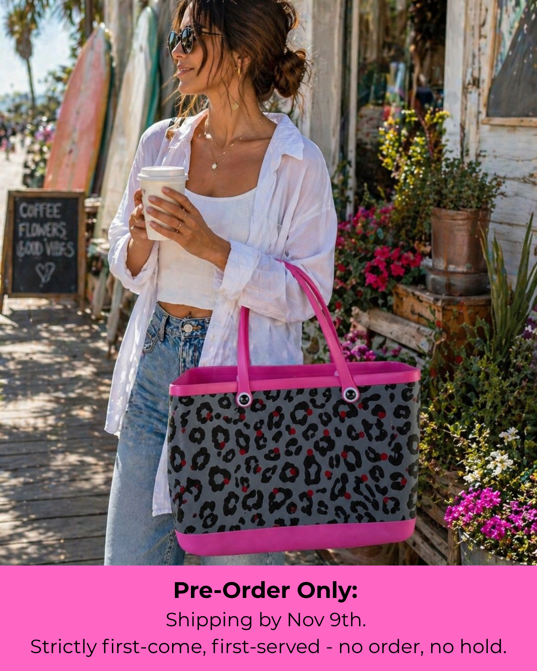 Large Krokkedil Sak - Pink Leopard Print